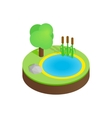pond in a summer forest isometric 3d icon vector image