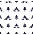 tent and tree seamless pattern silhouette vector image