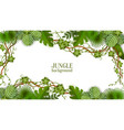 tropical green background and frame with jungle vector image
