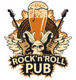 banner for rock and roll music pub vector image