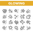 glowing shine stars collection icons set vector image
