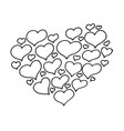hand drawn calligraphy heart isolated on white vector image