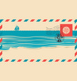 postal envelope on the theme of travel with stamp vector image vector image