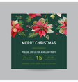 christmas invitation poinsettia greeting card vector image