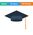 flat design icon of graduation cap vector image