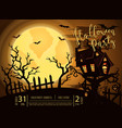 halloween party banner with spooky castle vector image