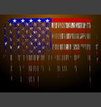 american flag in flowing paint shape vector image vector image