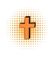 christian cross comics icon vector image