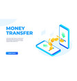 money transfer on mobile phones dollar coins vector image