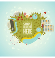 resort planet in shape of heart vector image vector image