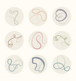 set of squiggles vector image