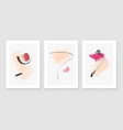 teal and peach abstract watercolor compositions vector image