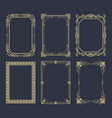 collection frames golden color isolated on black vector image