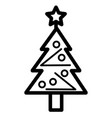 dressed christmas tree linear icon vector image