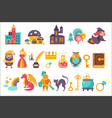 fairytale set princess castle gnome vector image