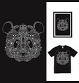 panda head mandala line art t shirt design vector image vector image