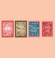 set of merry christmas and new year greeting cards vector image