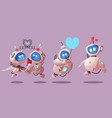 cute ai robot bot character fall in love cartoon vector image vector image