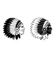 native american face silhouette vector image