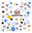 production linear icons collection vector image vector image