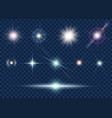 set of light effect and star vector image