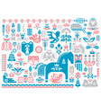 swedish dala horse pattern scandinavian seamless vector image