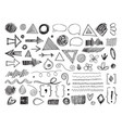 doodle shapes pencil arrows hand drawn textures vector image vector image