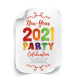 new year 2021 party poster template isolated vector image vector image