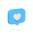 blue bubble like thumb up button or feedback heart vector image