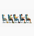 group people sitting in their seats vector image vector image