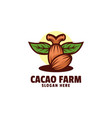 logo cacao farm simple mascot style vector image