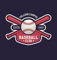 baseball club badge sport logo template vector image