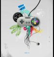 joystick with buttons vector image vector image