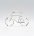 silver bike icon over white vector image