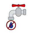 water faucet with dropping icon vector image