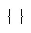 brackets icon linear image simple flat vector image vector image