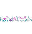 seamless border with forest and meadow plants vector image vector image