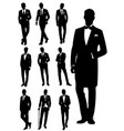 set of elegant gentlemen in a fashionable suit vector image vector image