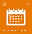 calendar icon with check mark graphic elements vector image