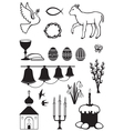 easter set contour vector image vector image