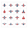 set color icons of planes vector image vector image