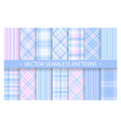set plaid pattern seamless tartan patterns fabric vector image