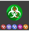 ebola biohazard flat icon badge vector image