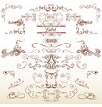 set of calligraphic elements and page decorations vector image