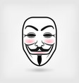 anonymous mask on white background vector image vector image