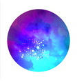 beautiful watercolor sky with clouds in circle vector image