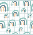 simple hand drawn rainbow doodle seamless pattern vector image vector image