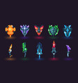 game swords and shields cartoon various magic vector image vector image