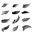 vintage wings icon set isolated on white vector image