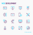 web development thin line icons set vector image